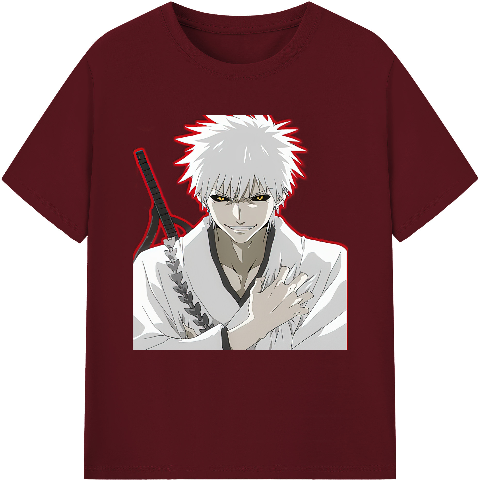 （画像用） ブリーチ 黒崎一護（くろさき いちご）BLEACH Kurosaki Ichigo 綿100％半袖Tシャツ（フロントプリント）